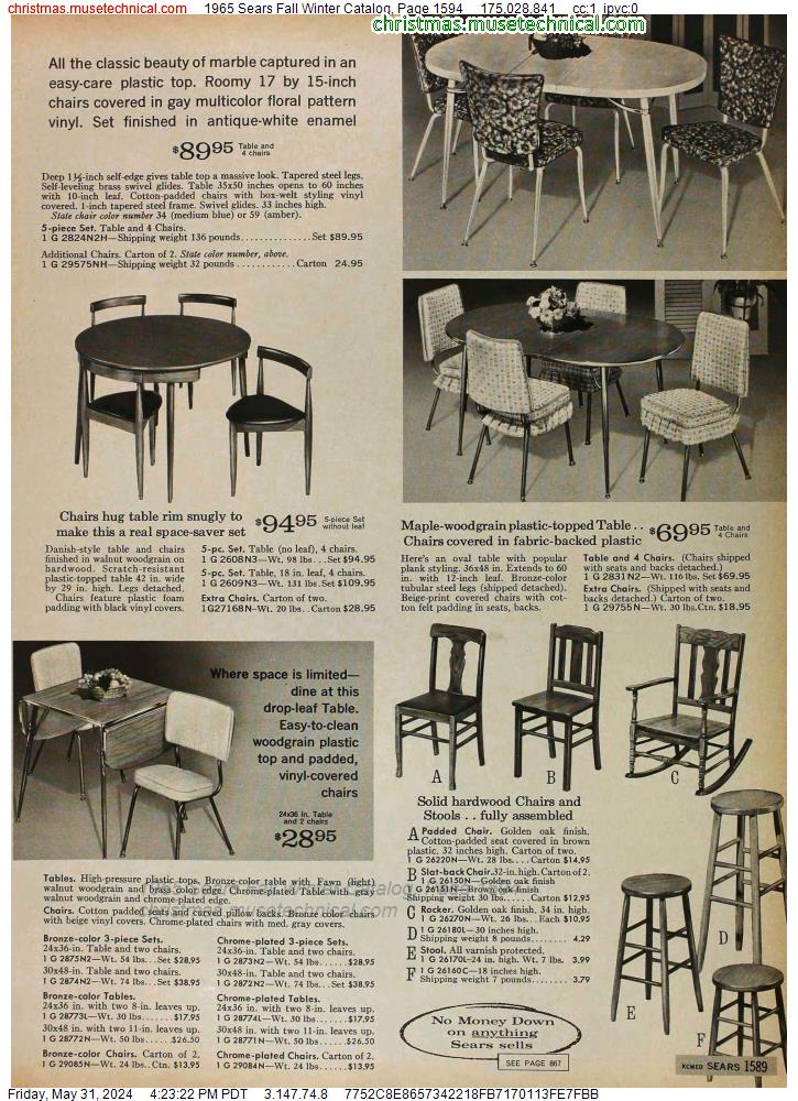 1965 Sears Fall Winter Catalog, Page 1594