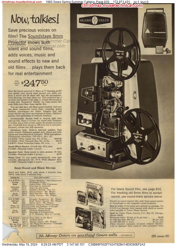 1965 Sears Spring Summer Catalog, Page 835