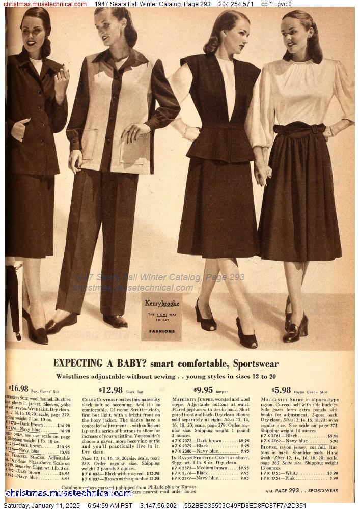 1947 Sears Fall Winter Catalog, Page 293