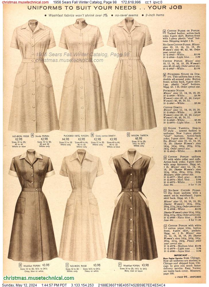 1956 Sears Fall Winter Catalog, Page 98