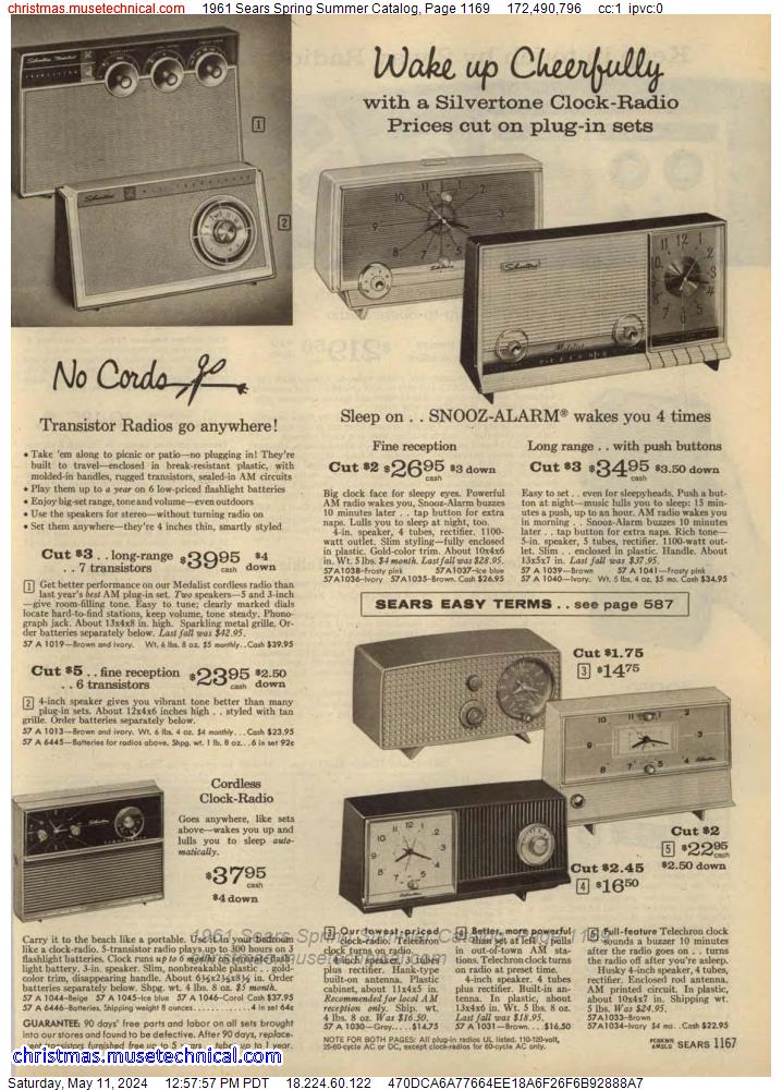1961 Sears Spring Summer Catalog, Page 1169