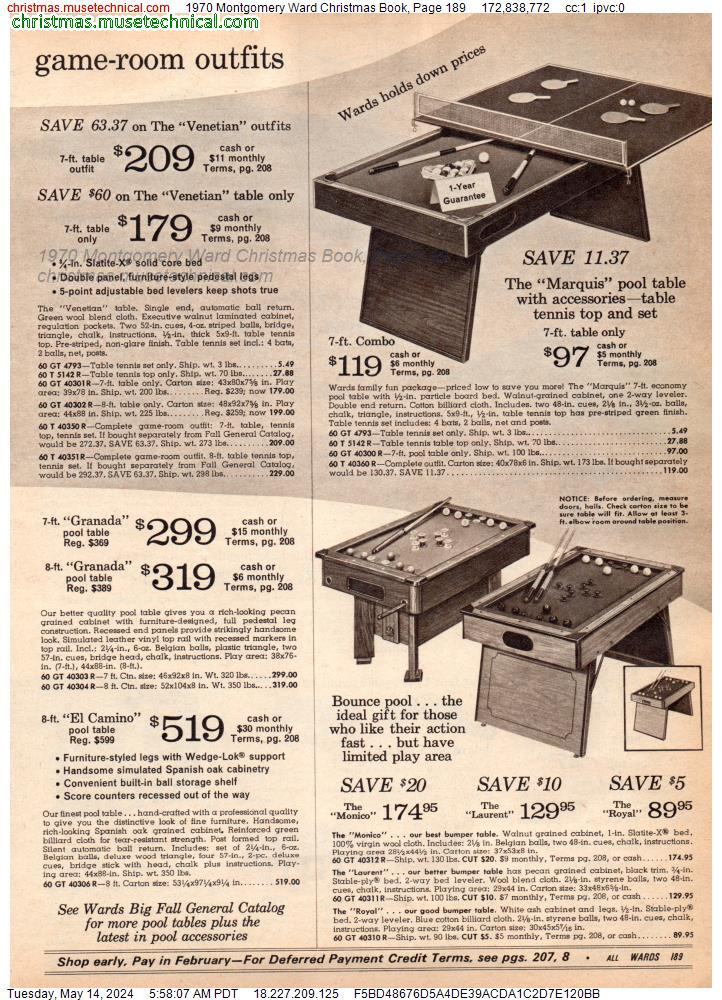 1970 Montgomery Ward Christmas Book, Page 189