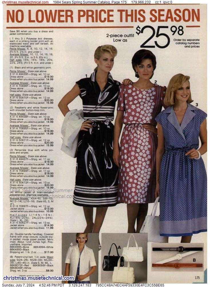 1984 Sears Spring Summer Catalog, Page 175