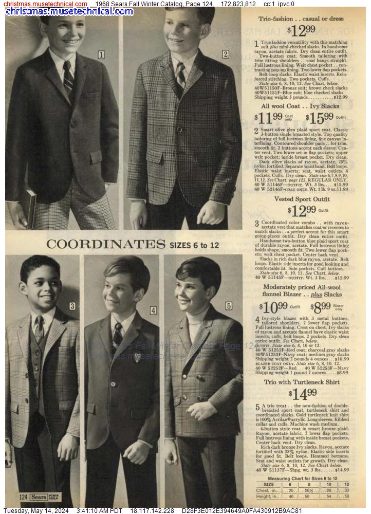 1968 Sears Fall Winter Catalog, Page 124