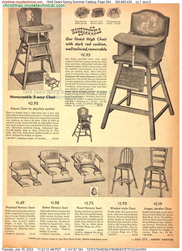 1946 Sears Spring Summer Catalog, Page 294
