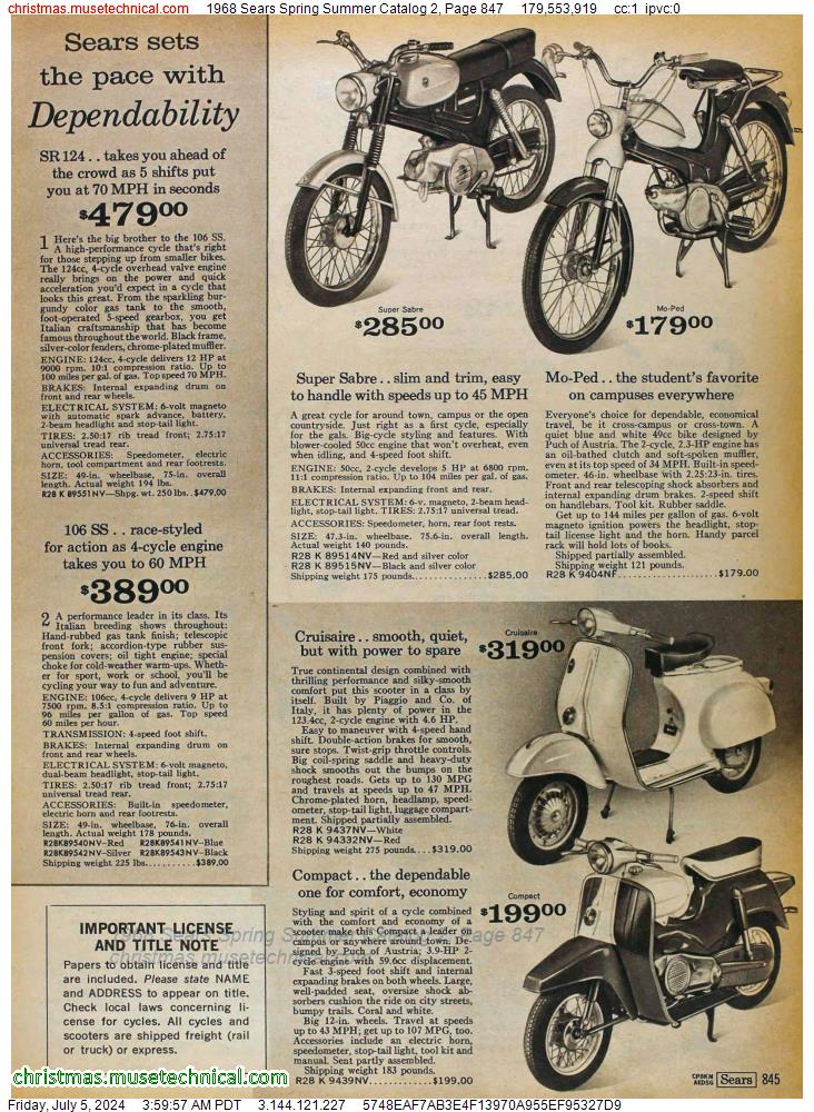 1968 Sears Spring Summer Catalog 2, Page 847