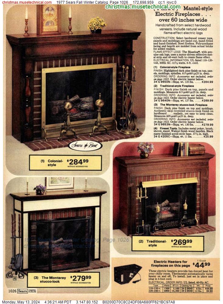 1977 Sears Fall Winter Catalog, Page 1026