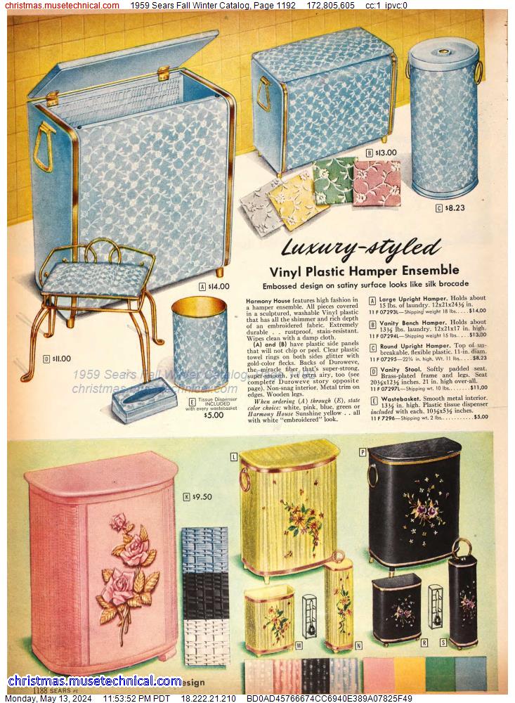 1959 Sears Fall Winter Catalog, Page 1192