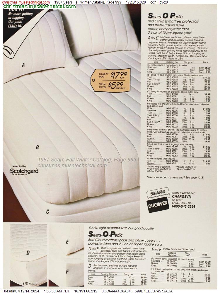 1987 Sears Fall Winter Catalog, Page 993