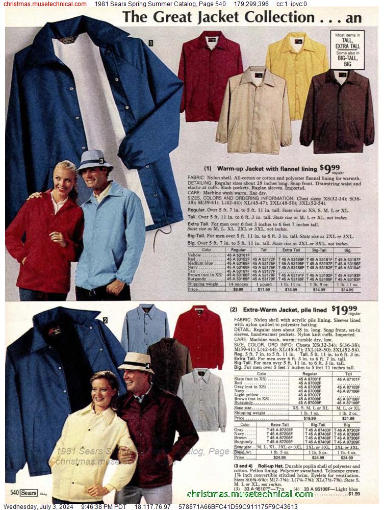 1981 Sears Spring Summer Catalog, Page 540