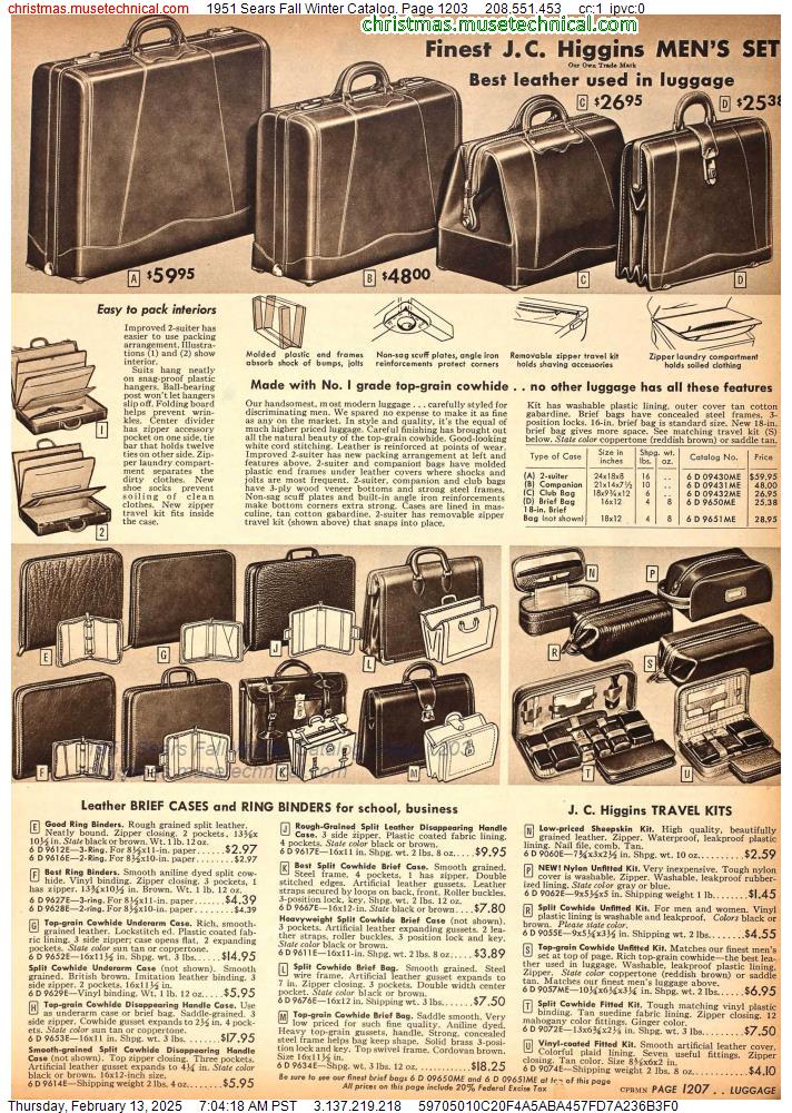 1951 Sears Fall Winter Catalog, Page 1203