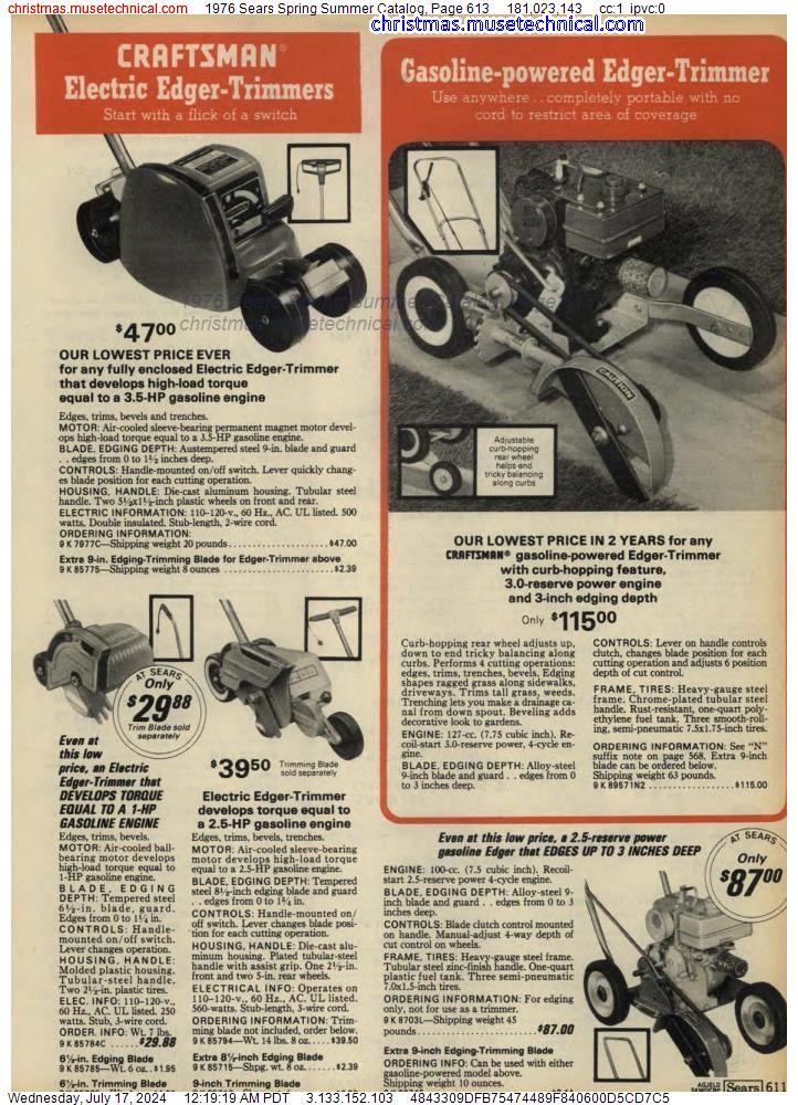 1976 Sears Spring Summer Catalog, Page 613