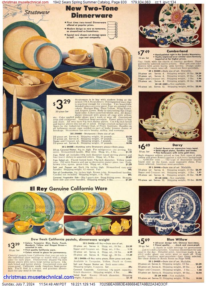 1942 Sears Spring Summer Catalog, Page 830