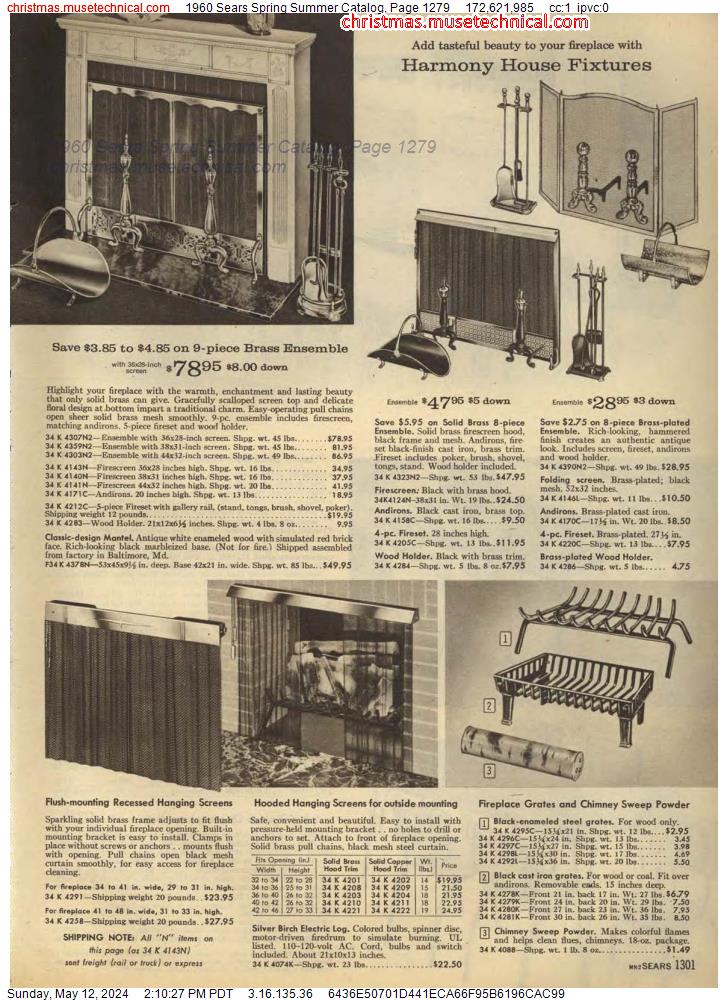 1960 Sears Spring Summer Catalog, Page 1279