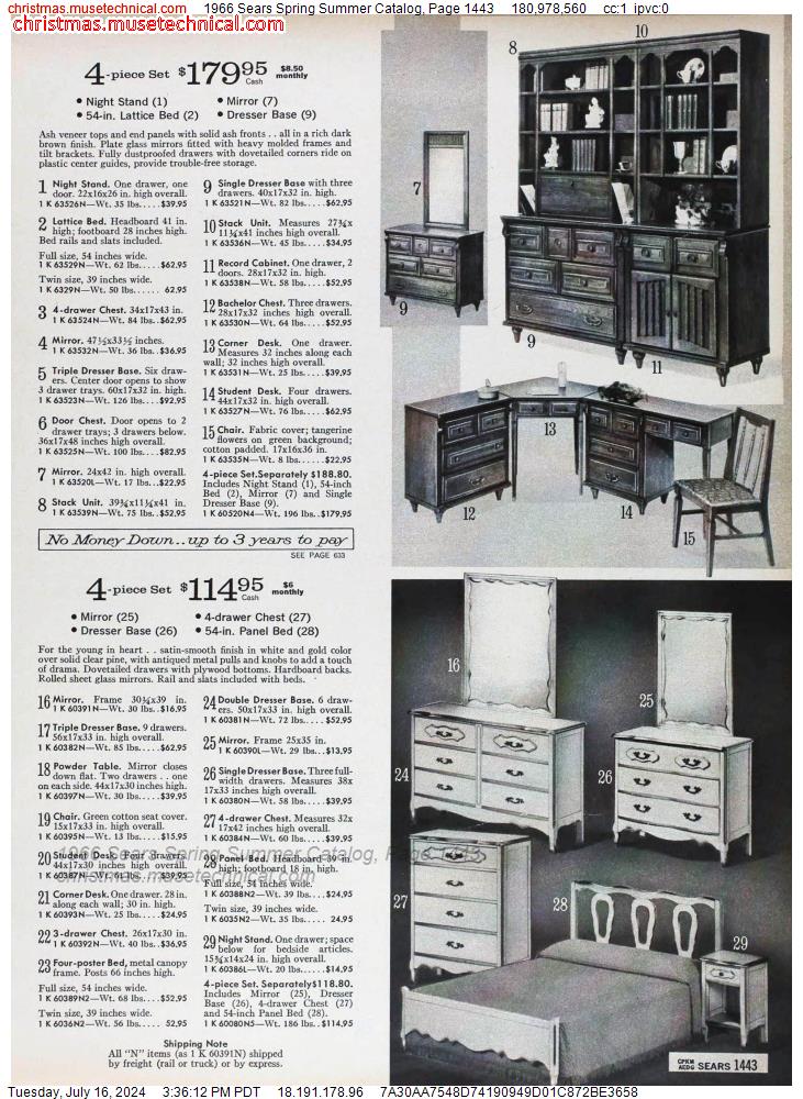 1966 Sears Spring Summer Catalog, Page 1443