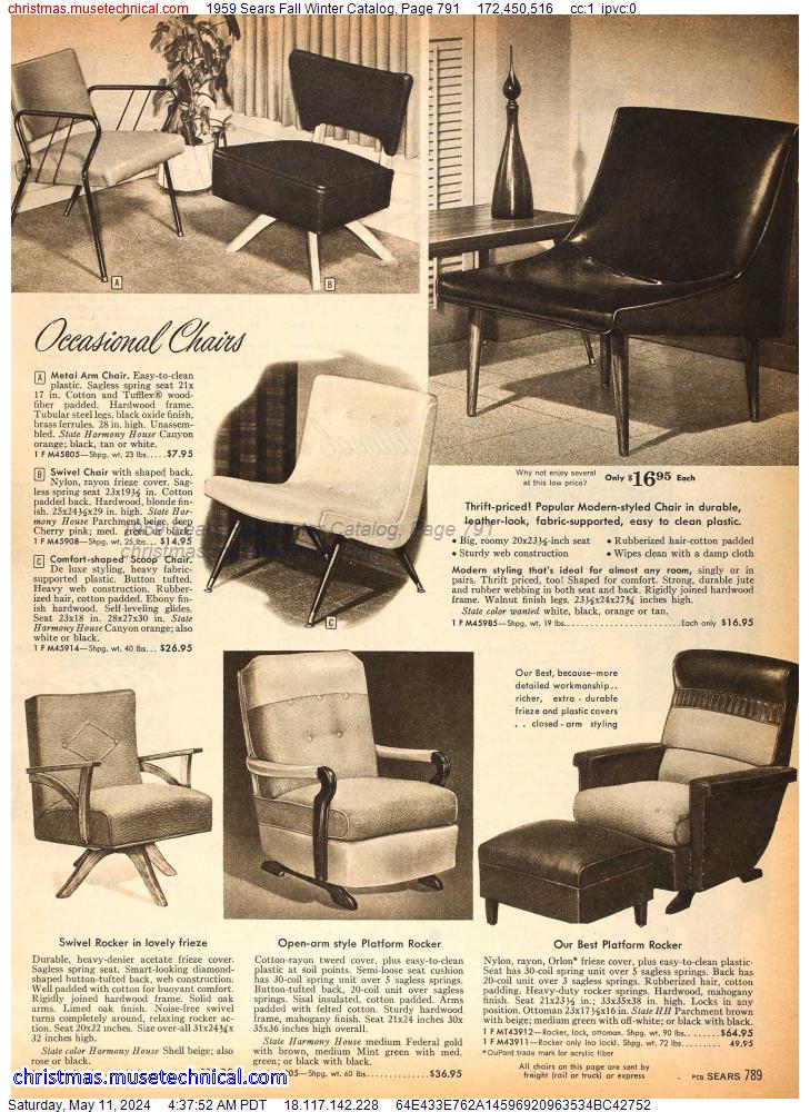 1959 Sears Fall Winter Catalog, Page 791