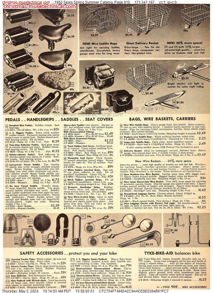 1950 Sears Spring Summer Catalog, Page 915