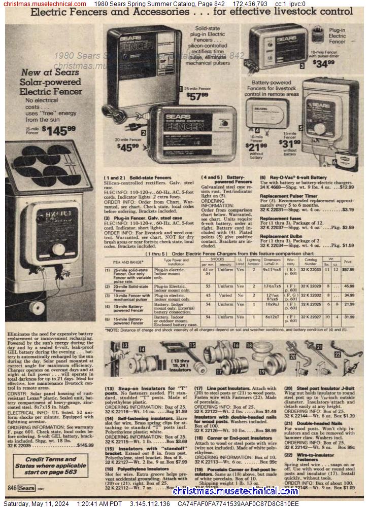 1980 Sears Spring Summer Catalog, Page 842