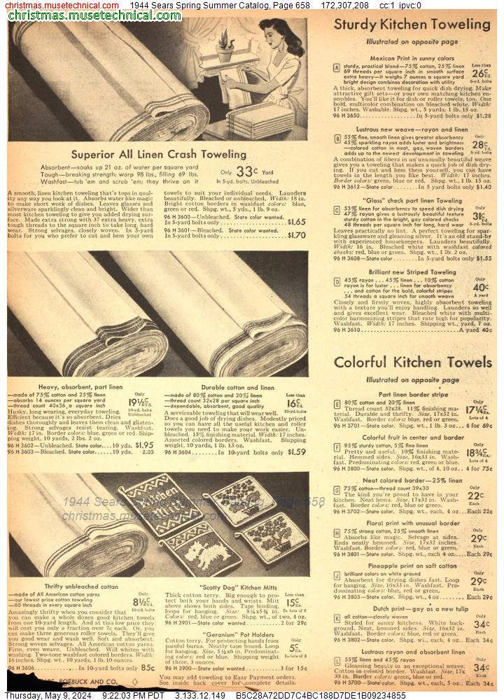 1944 Sears Spring Summer Catalog, Page 658
