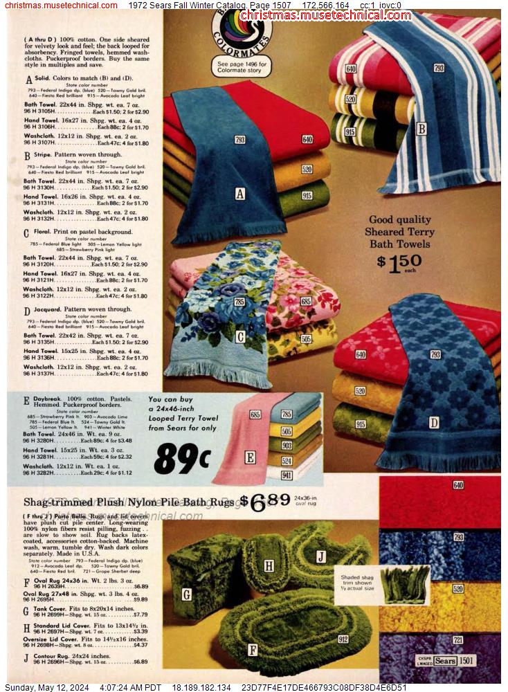 1972 Sears Fall Winter Catalog, Page 1507