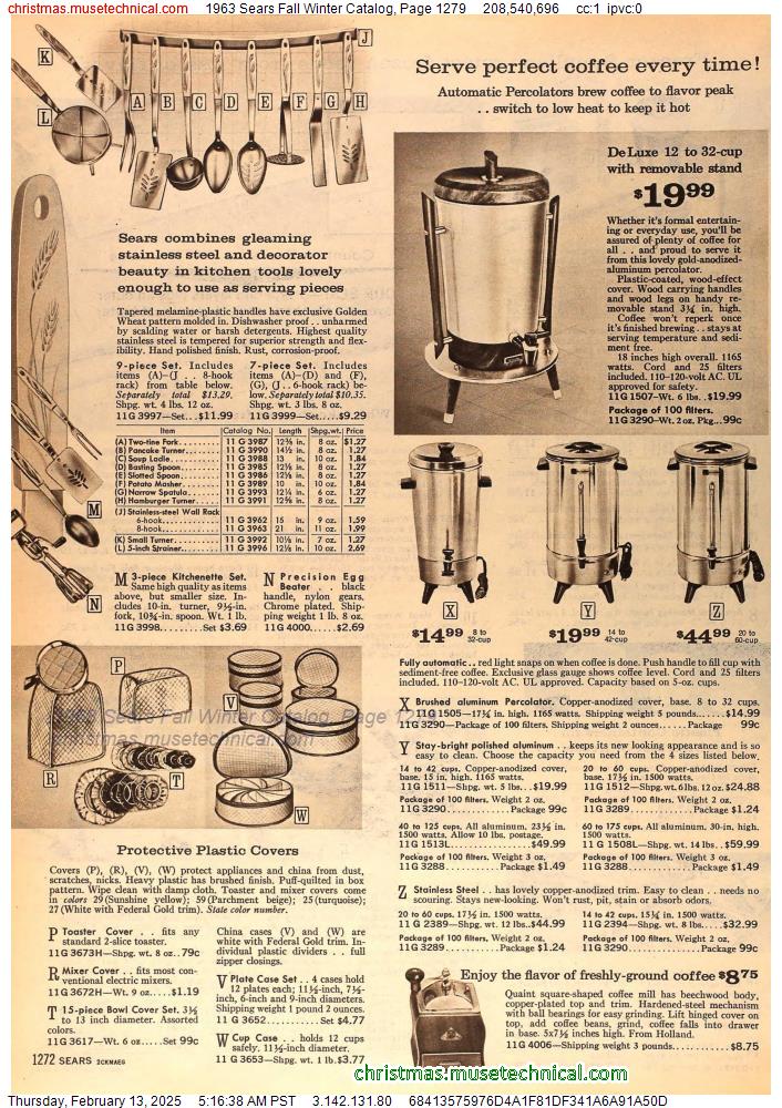 1963 Sears Fall Winter Catalog, Page 1279