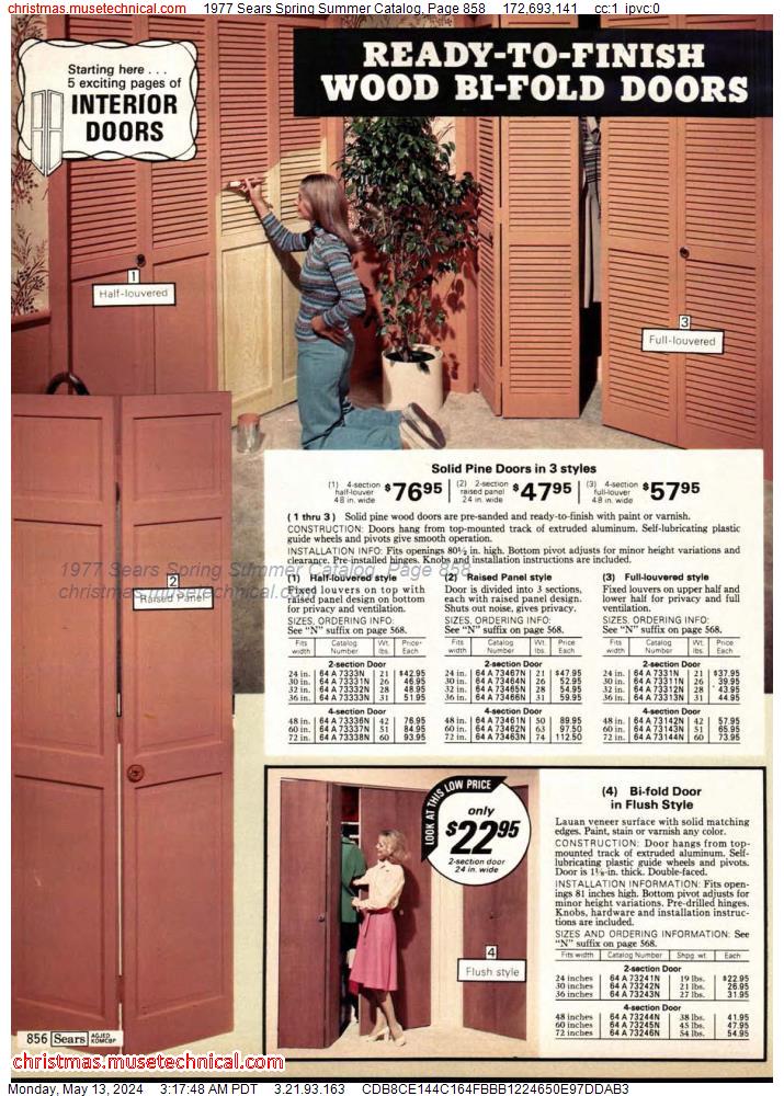 1977 Sears Spring Summer Catalog, Page 858