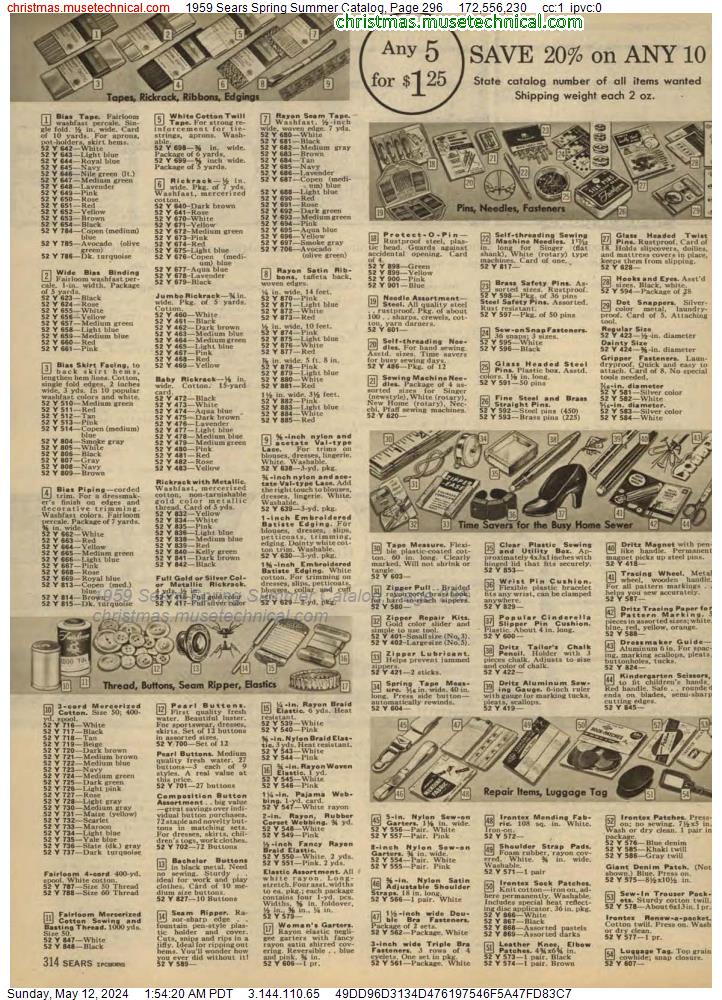 1959 Sears Spring Summer Catalog, Page 296