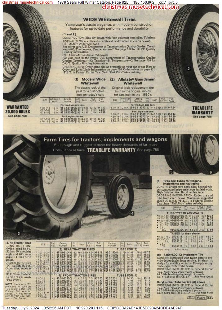 1979 Sears Fall Winter Catalog, Page 825
