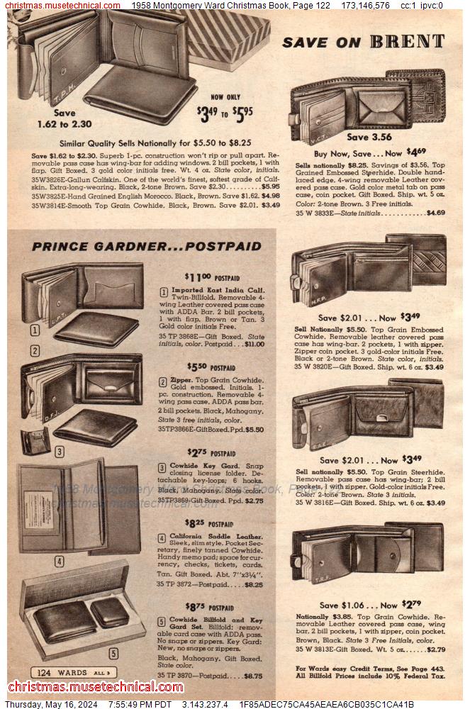 1958 Montgomery Ward Christmas Book, Page 122