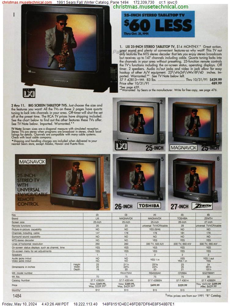 1991 Sears Fall Winter Catalog, Page 1494