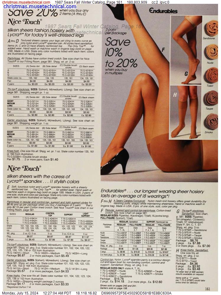 1987 Sears Fall Winter Catalog, Page 161