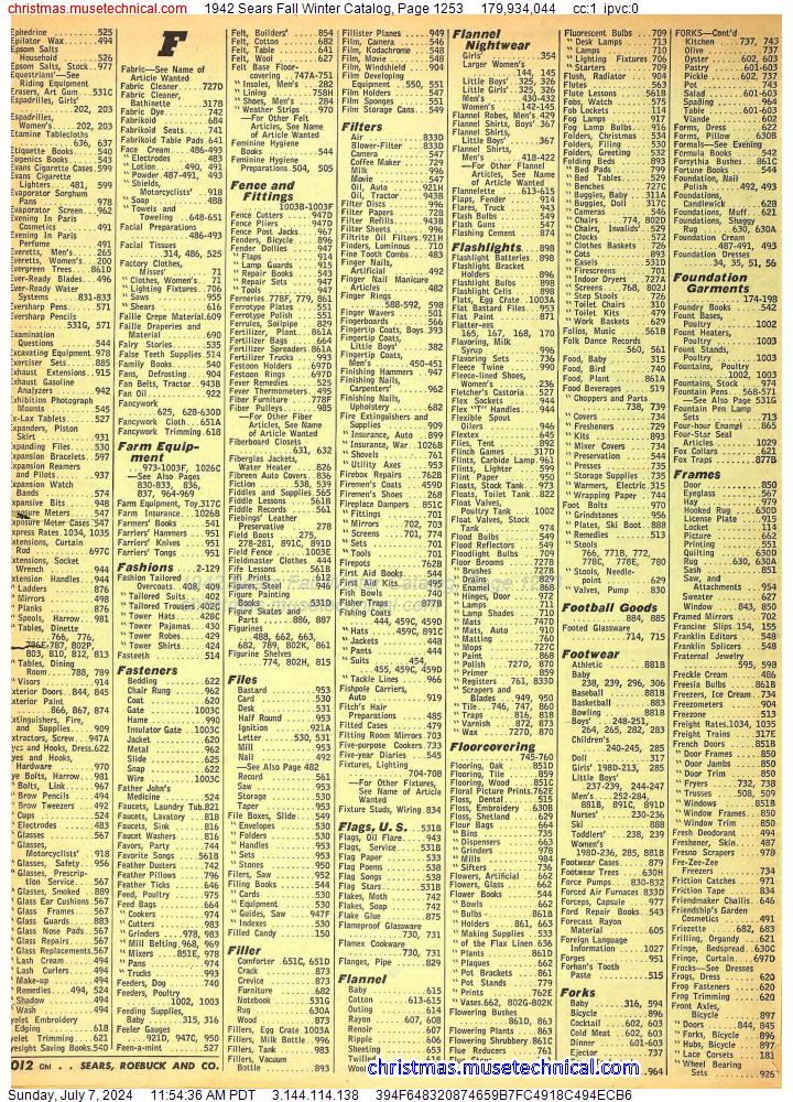 1942 Sears Fall Winter Catalog, Page 1253