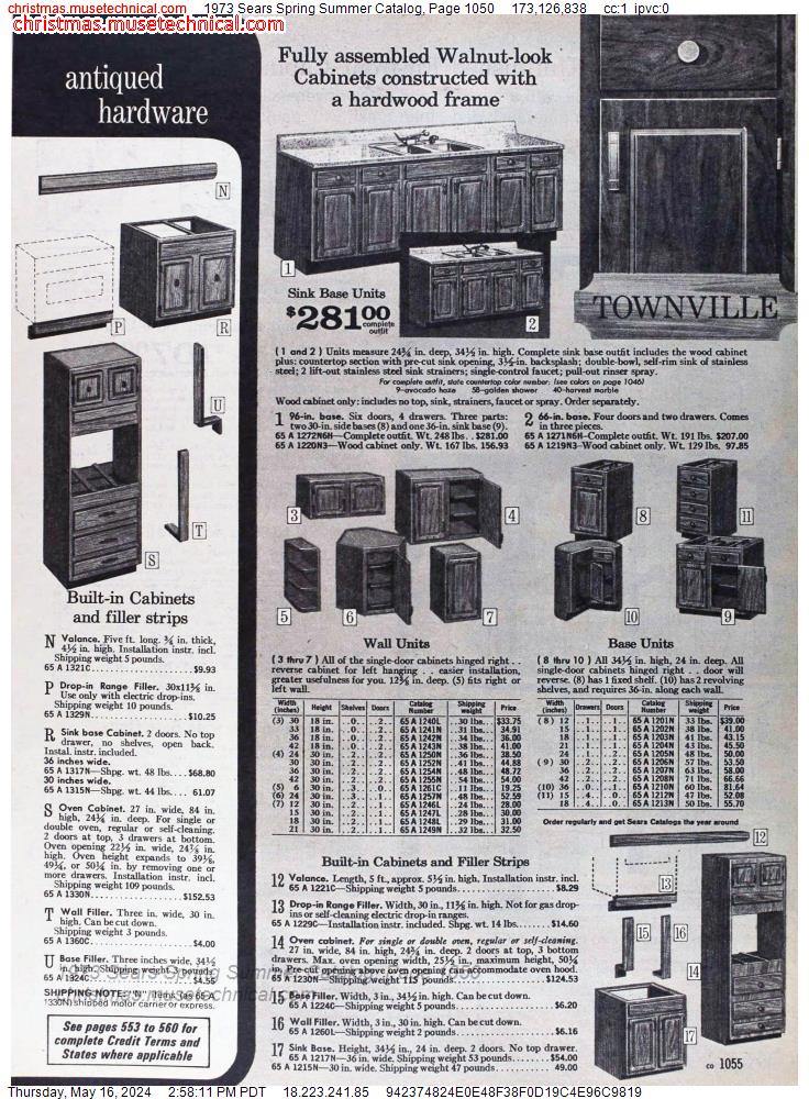 1973 Sears Spring Summer Catalog, Page 1050