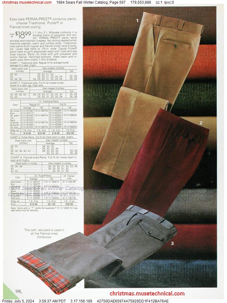 1984 Sears Fall Winter Catalog, Page 597