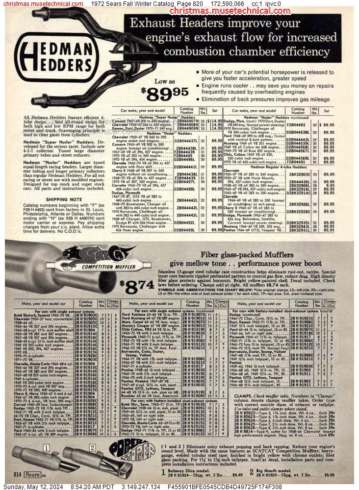 1972 Sears Fall Winter Catalog, Page 820