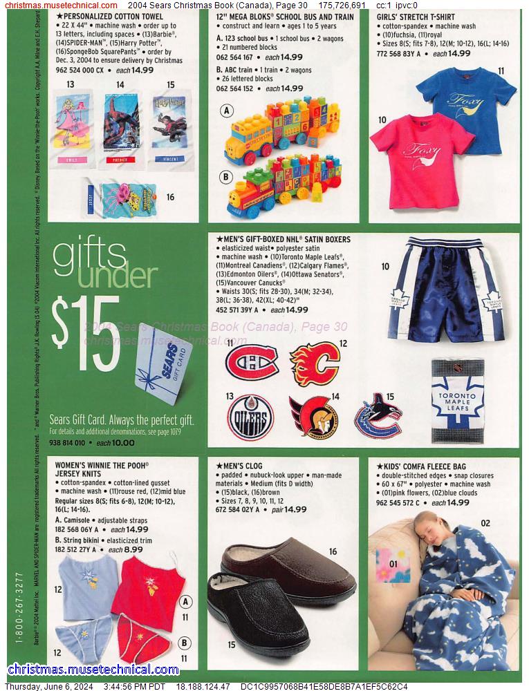 2004 Sears Christmas Book (Canada), Page 30