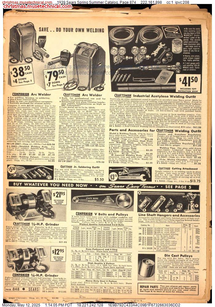 1939 Sears Spring Summer Catalog, Page 874