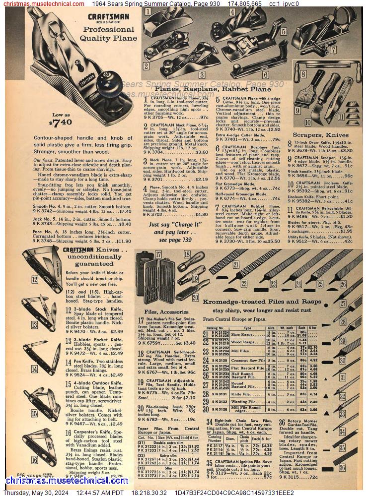 1964 Sears Spring Summer Catalog, Page 930