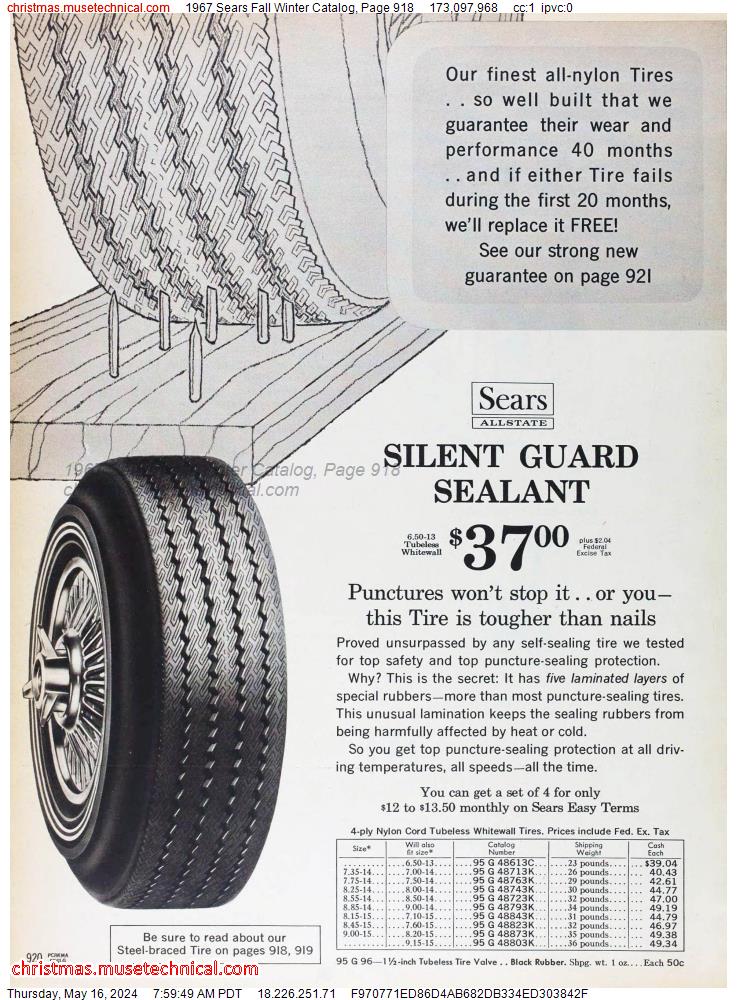 1967 Sears Fall Winter Catalog, Page 918