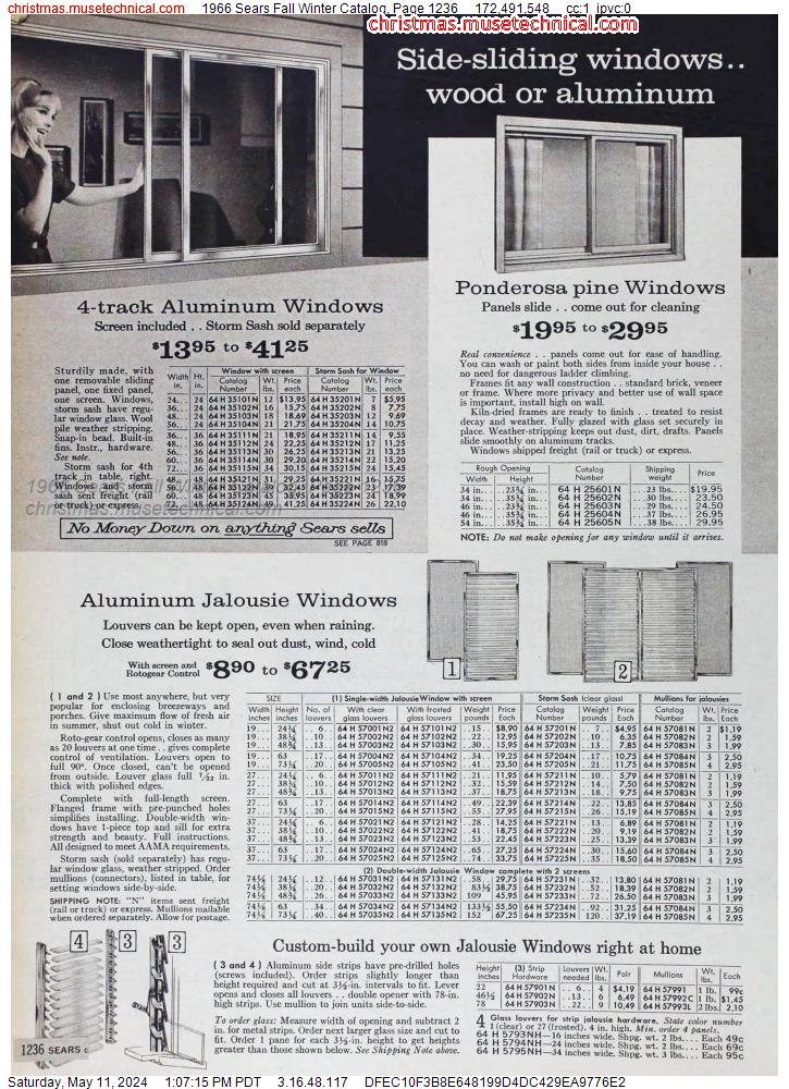 1966 Sears Fall Winter Catalog, Page 1236