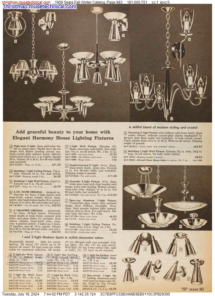 1959 Sears Fall Winter Catalog, Page 983