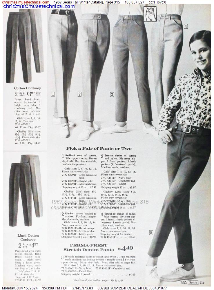 1967 Sears Fall Winter Catalog, Page 315