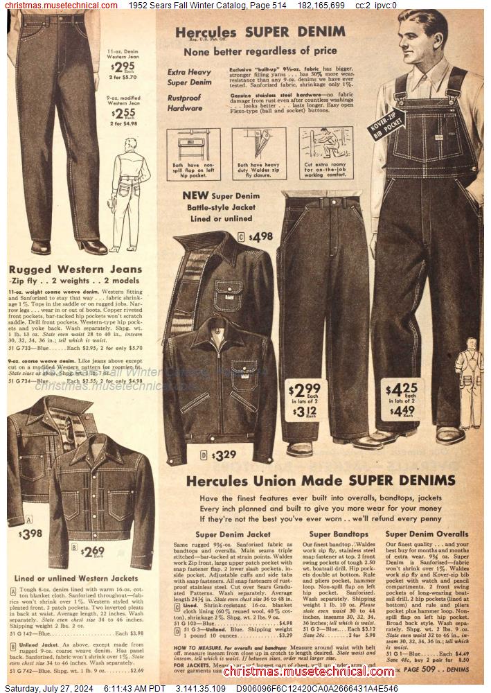 1952 Sears Fall Winter Catalog, Page 514