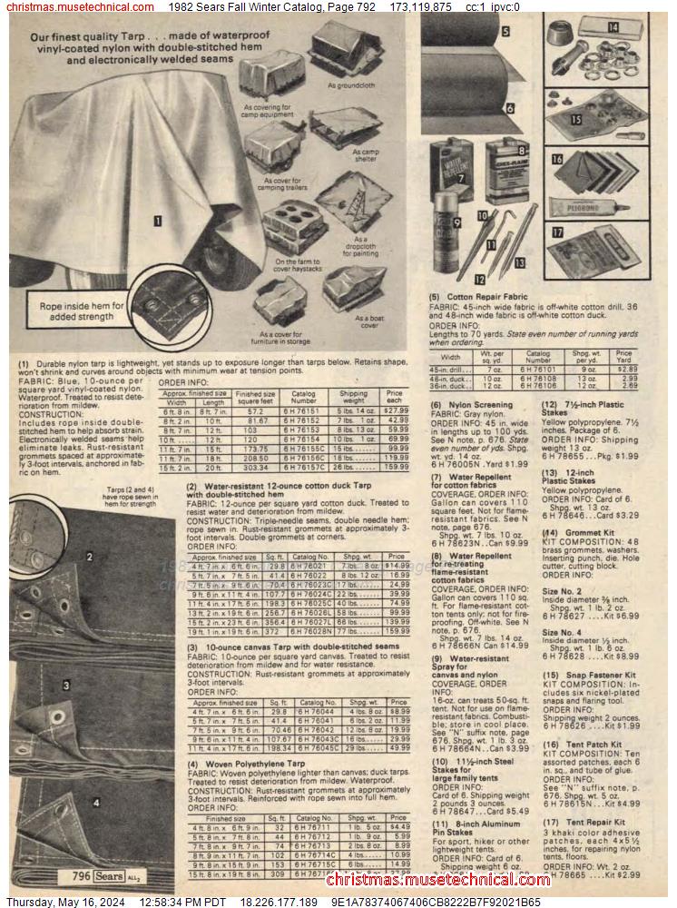 1982 Sears Fall Winter Catalog, Page 792