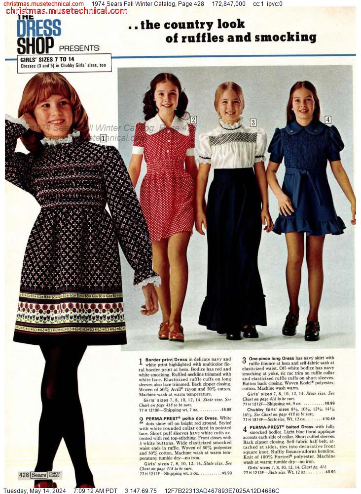 1974 Sears Fall Winter Catalog, Page 428