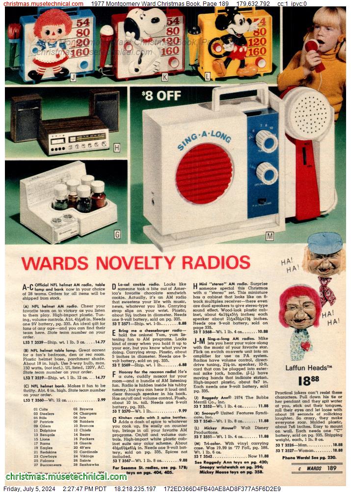 1977 Montgomery Ward Christmas Book, Page 189