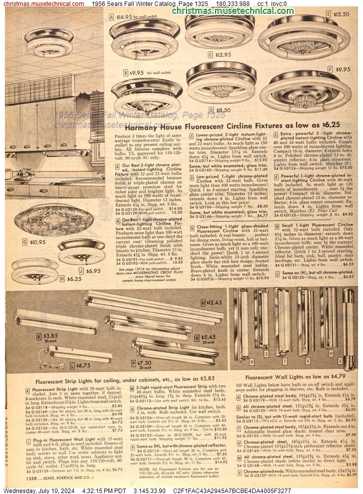 1956 Sears Fall Winter Catalog, Page 1325