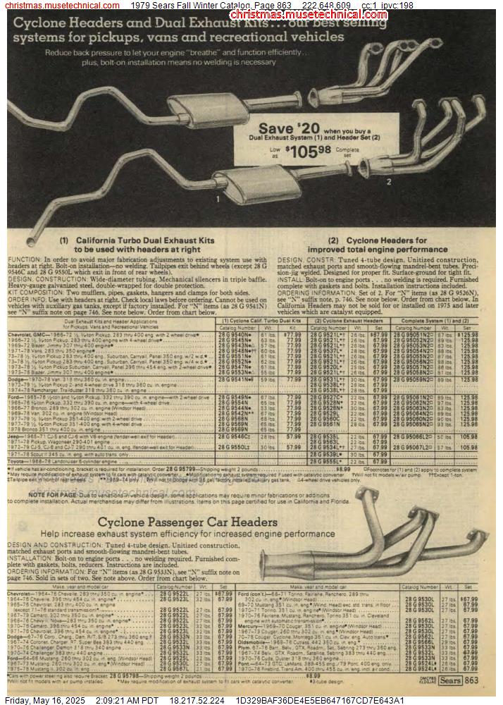 1979 Sears Fall Winter Catalog, Page 863