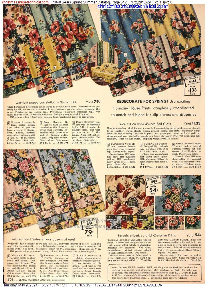 1949 Sears Spring Summer Catalog, Page 512
