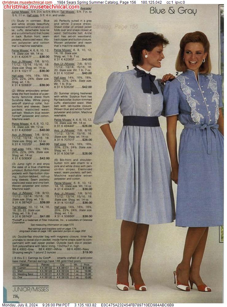 1984 Sears Spring Summer Catalog, Page 156